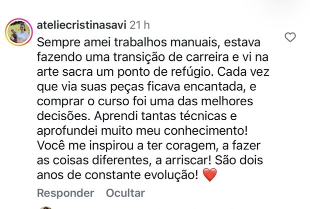 depoimento de aluna