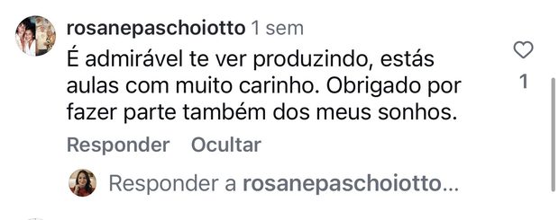 depoimento de aluna