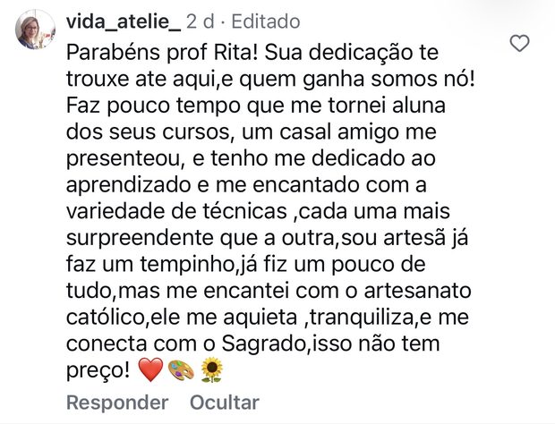 depoimento de aluna