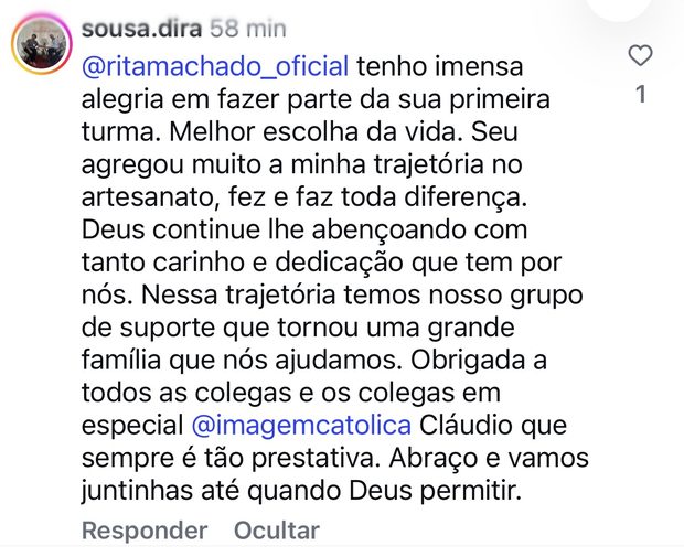 depoimento de aluna