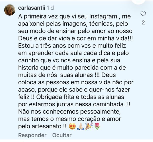 depoimento de aluna