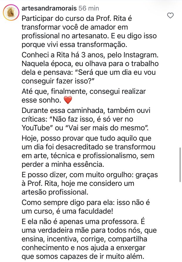 depoimento de aluna