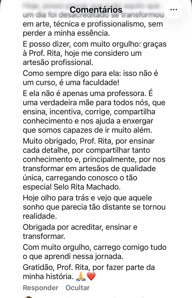 depoimento de aluna