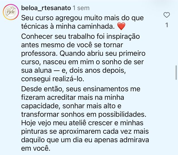 depoimento de aluna