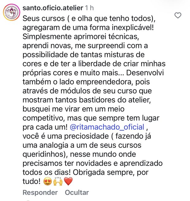 depoimento de aluna