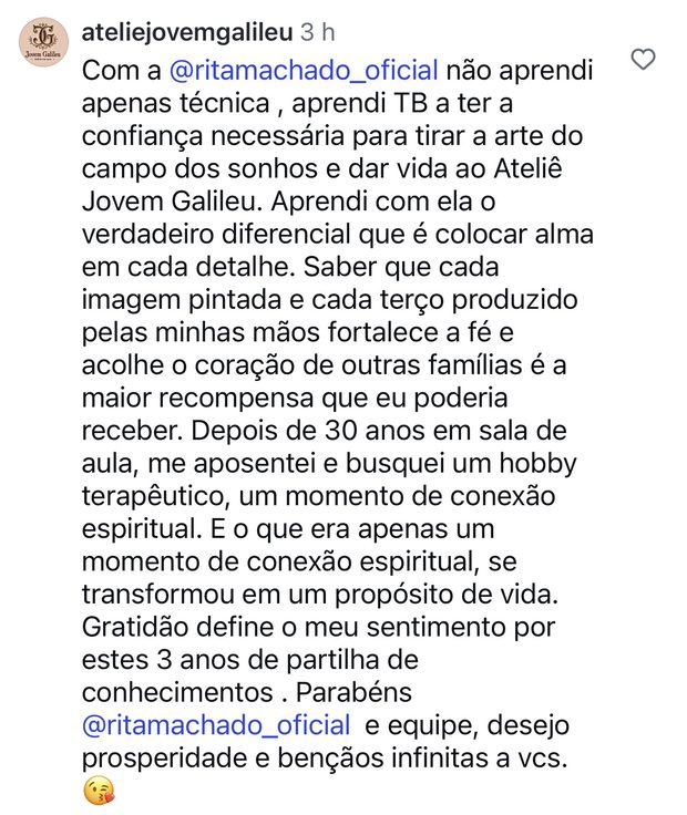 depoimento de aluna