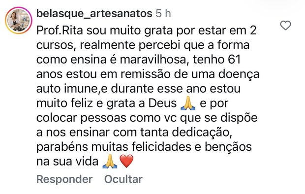 depoimento de aluna