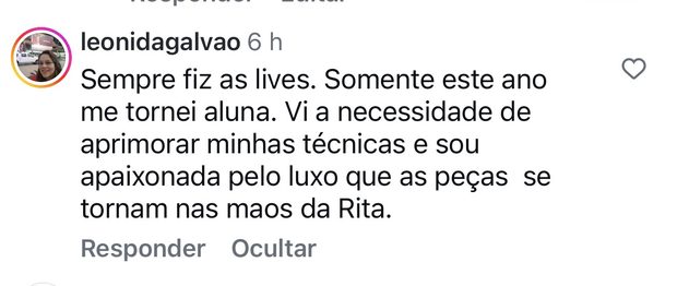 depoimento de aluna