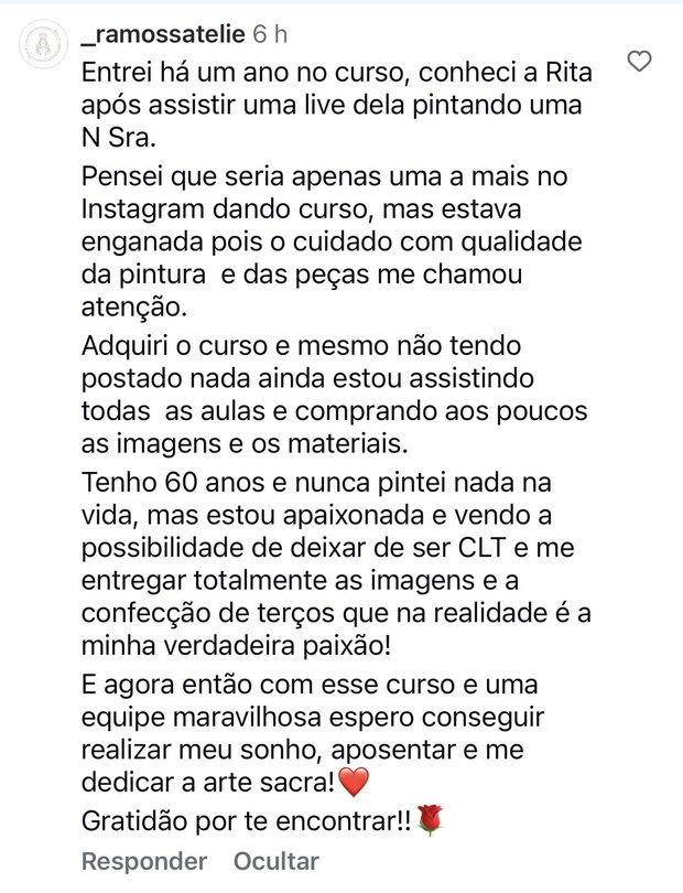 depoimento de aluna