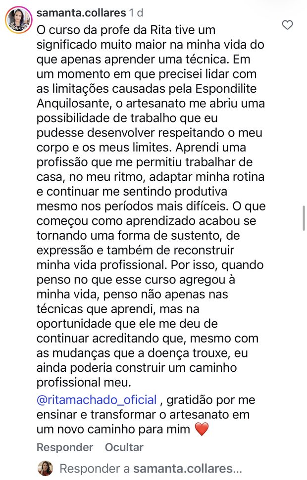 depoimento de aluna