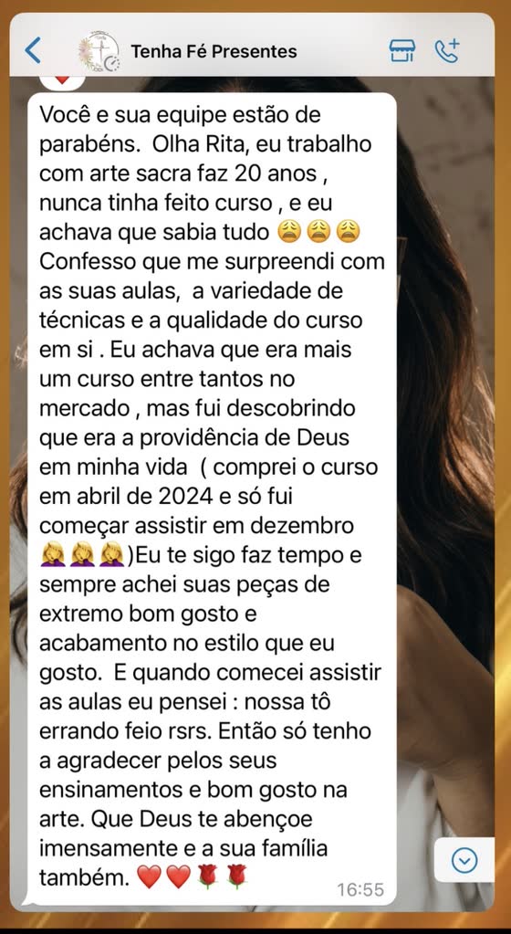 mensagem de aluna