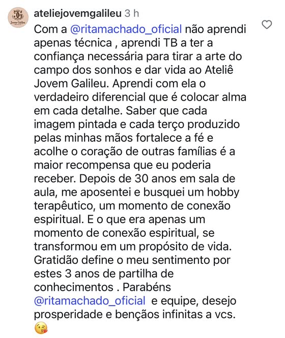 mensagem de aluna
