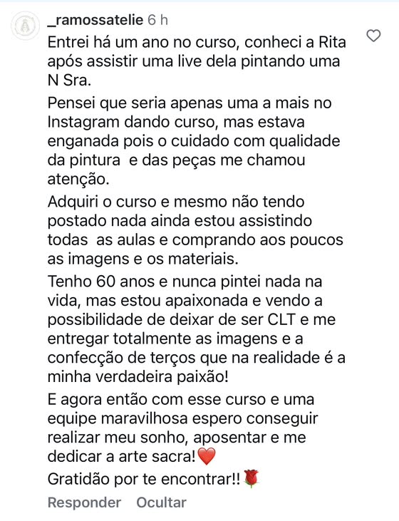 mensagem de aluna