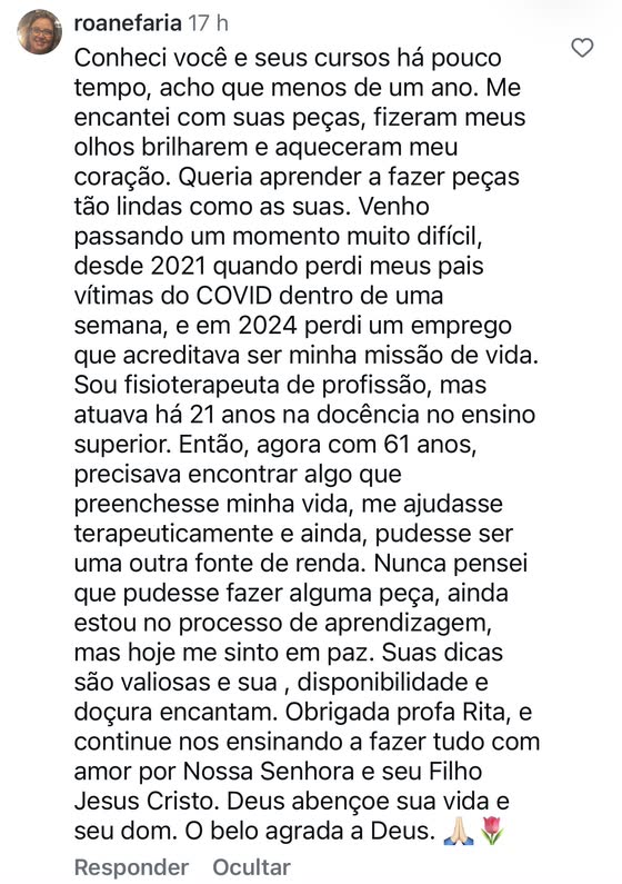 mensagem de aluna